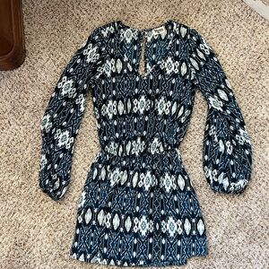 Show Me Your Mumu Patterned Blue Dress